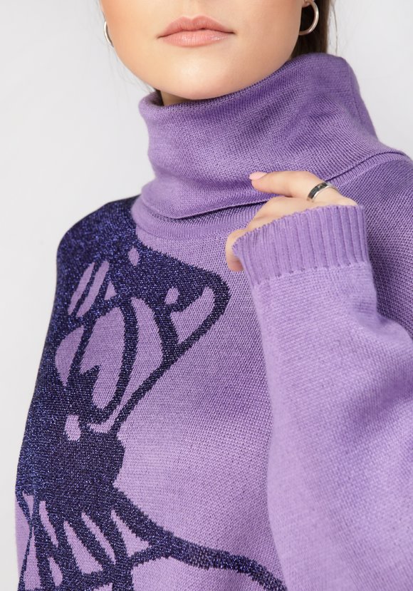 Туника женская с абстракцией и высоким горлом шир.  580, рис. 6