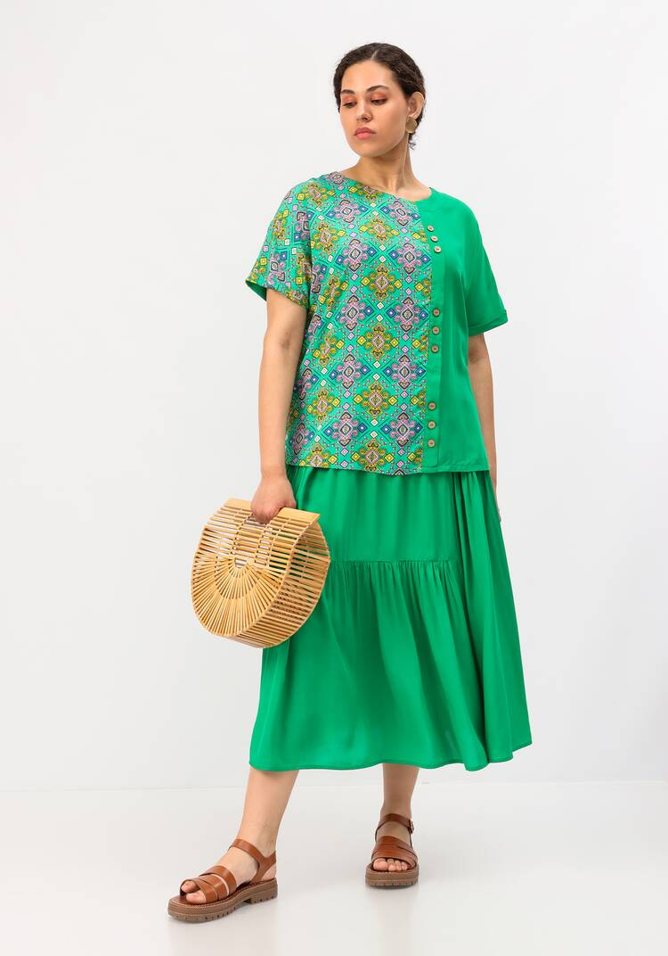 Блуза с асимметричной вставкой шир.  750, рис. 8