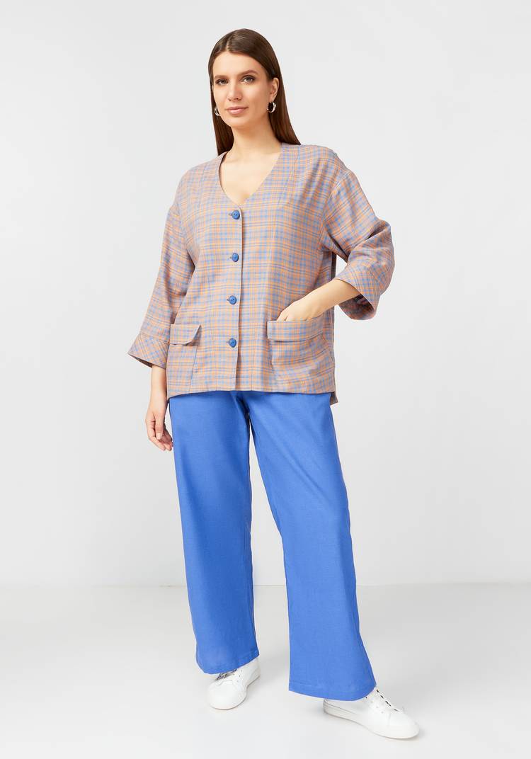 Пиджак в клетку из хлопка шир.  750, рис. 14