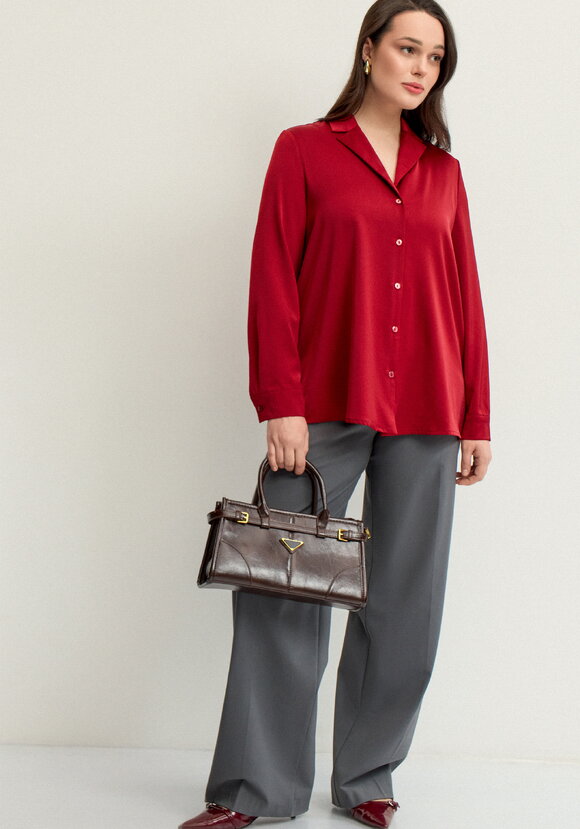 Блуза шелковая с отложным воротом шир.  580, рис. 22