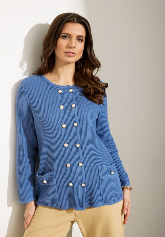 Жакет на пуговицах с жемчугом шир.  580, рис. 1