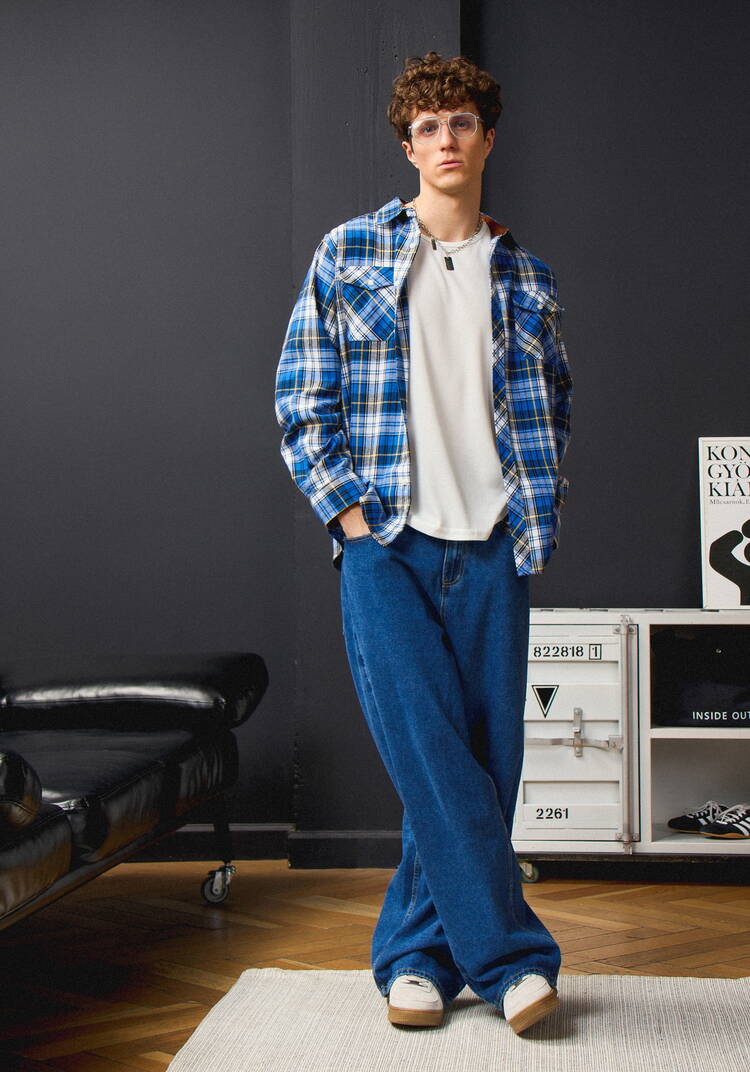 Рубашка в клетку с нагрудными карманами шир.  750, рис. 10