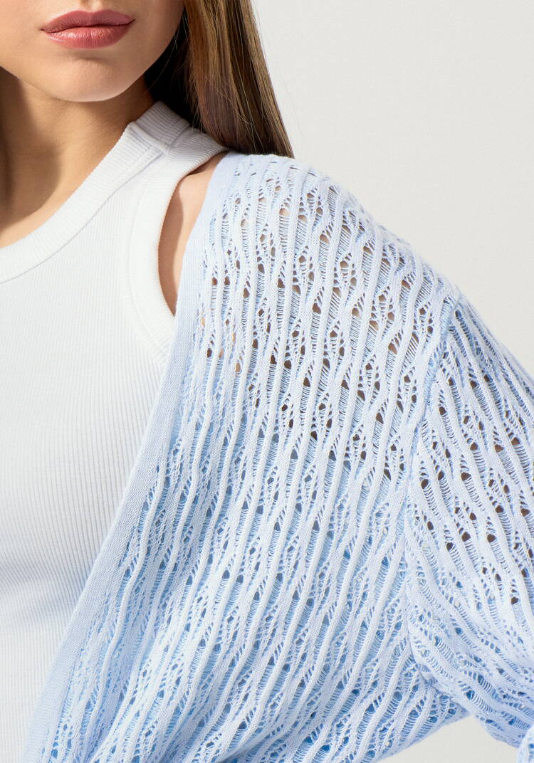 Кардиган ажурной вязки шир.  750, рис. 28