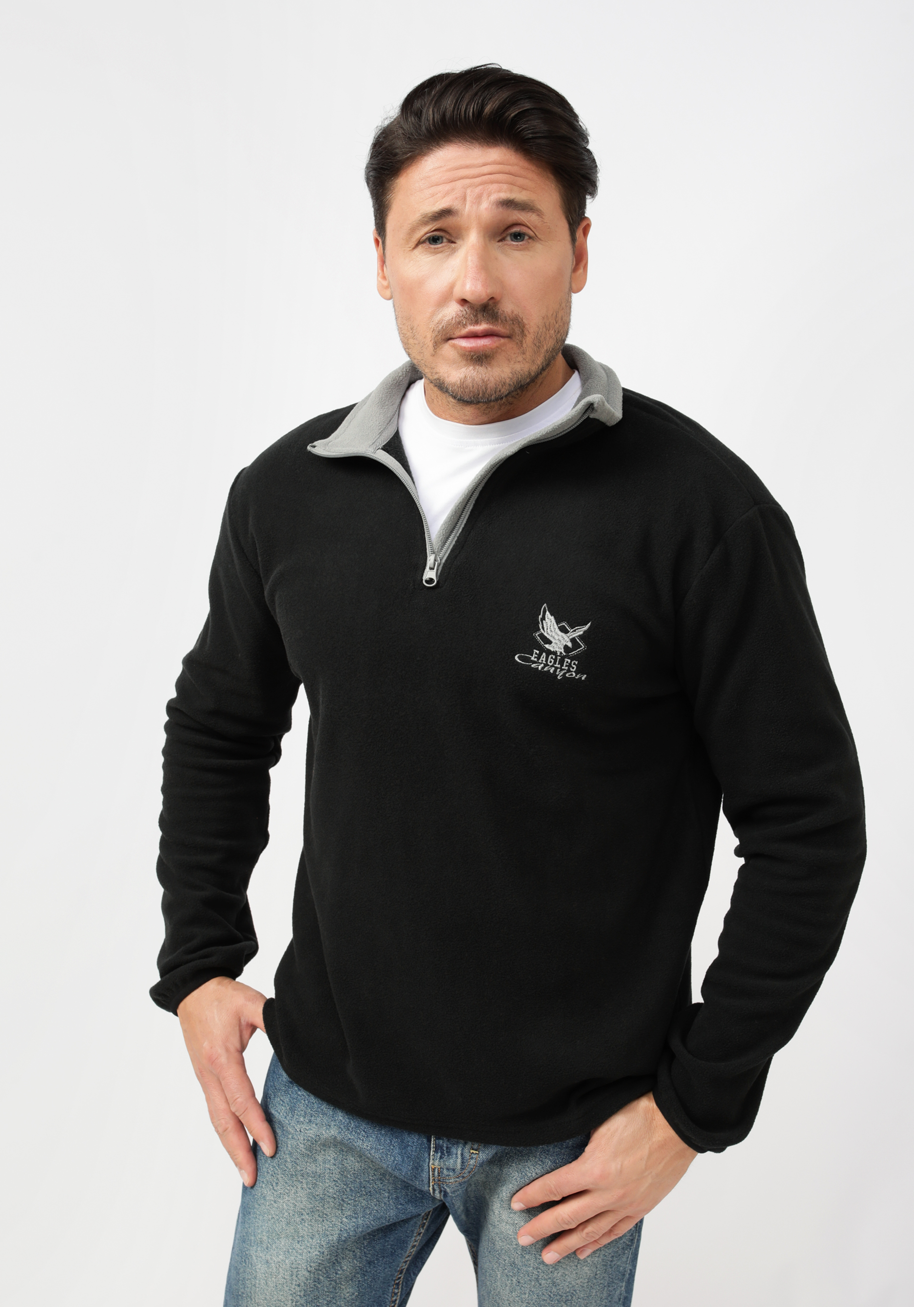 Комплект из 2х свитеров из микрофлиса "Марк" Atlas for men, цвет черный, размер 58-60 - фото 4