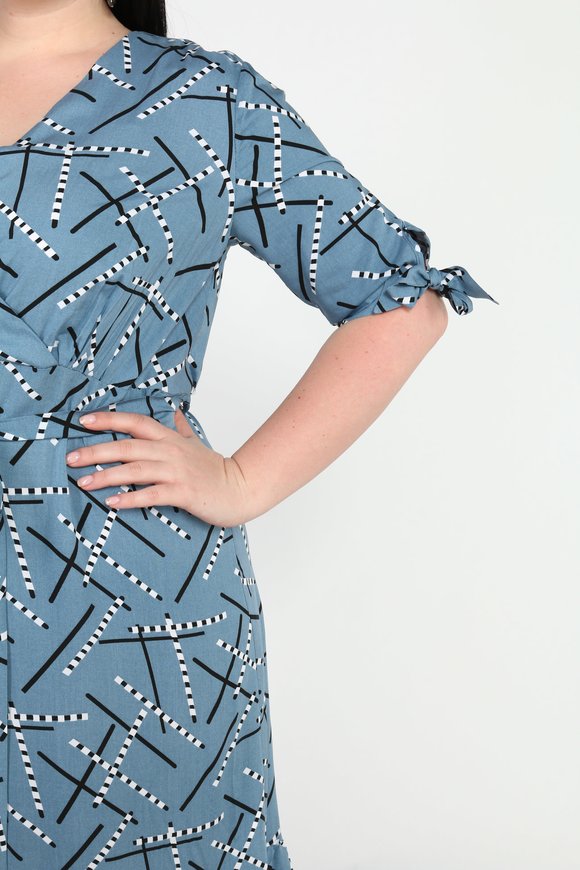 Платье с воланом и завязками на рукавах шир.  580, рис. 4