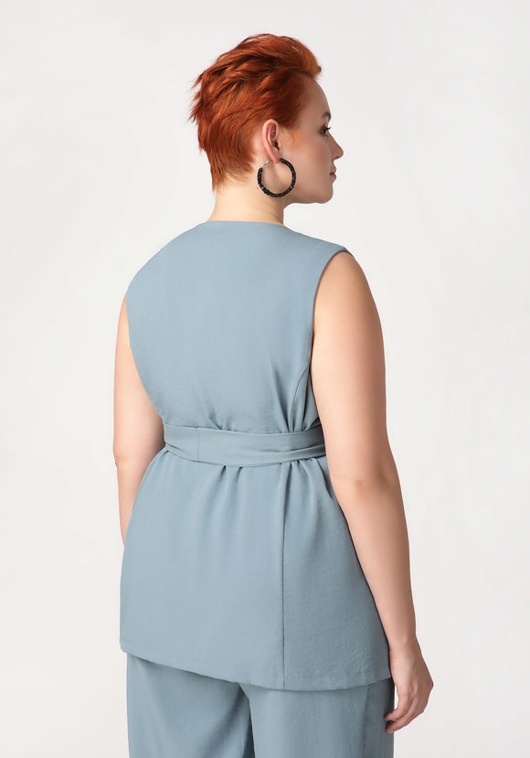 Жилет двубортный под пояс шир.  580, рис. 2