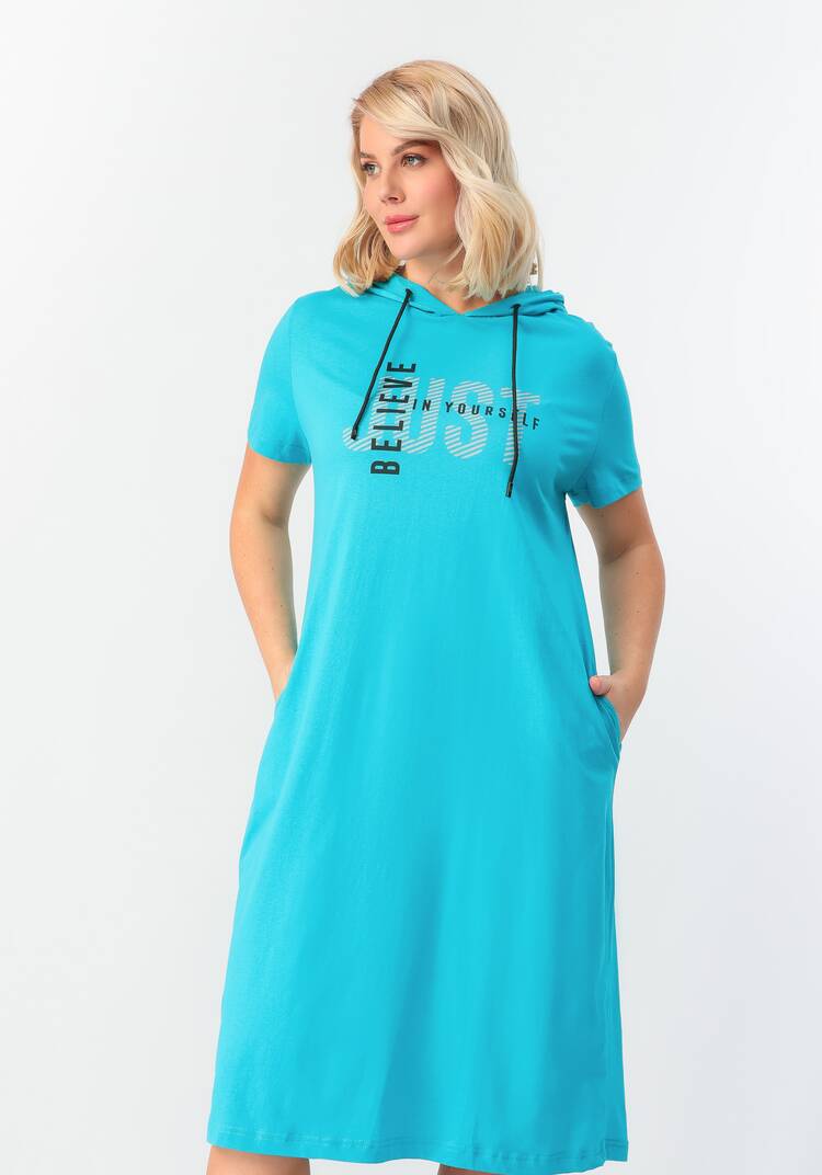 Платье с капюшоном свободного кроя шир.  750, рис. 14