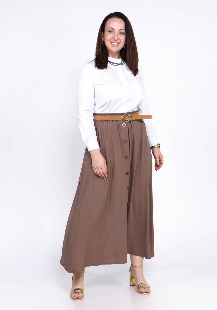 Блуза однотонная на пуговицах шир.  750, рис. 8