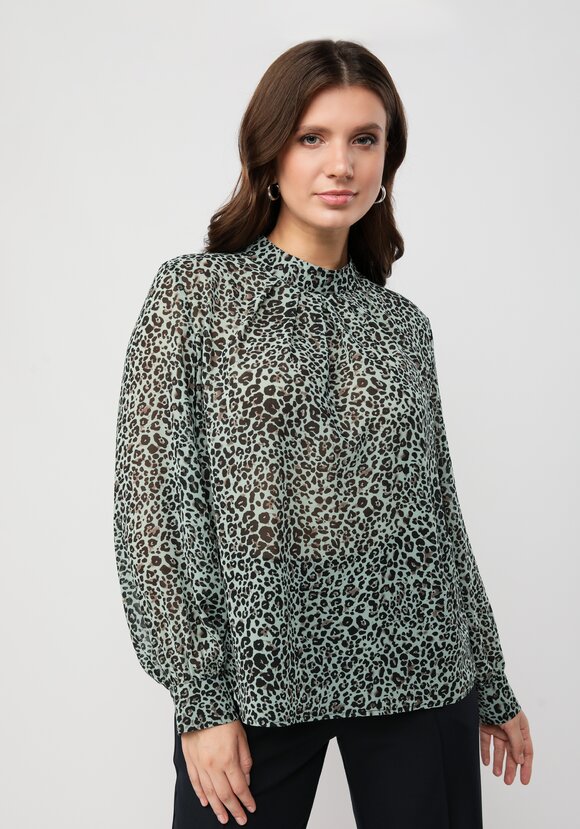 Блуза с принтом леопард шир.  580, рис. 8