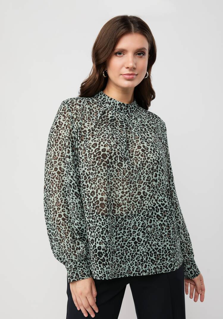 Блуза с принтом леопард шир.  750, рис. 8