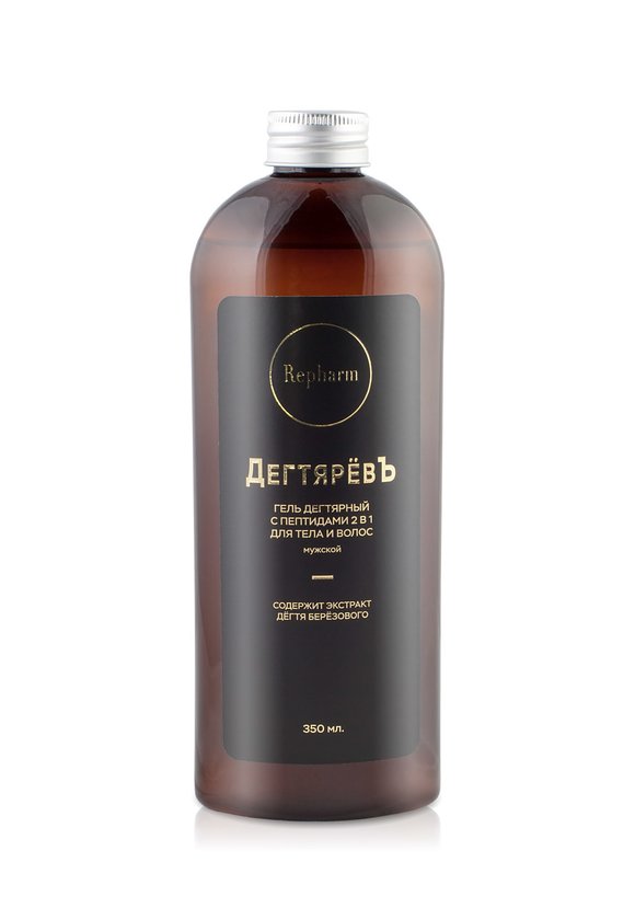 Гель дегтярный для душа с пептидами мужской шир.  580, рис. 1