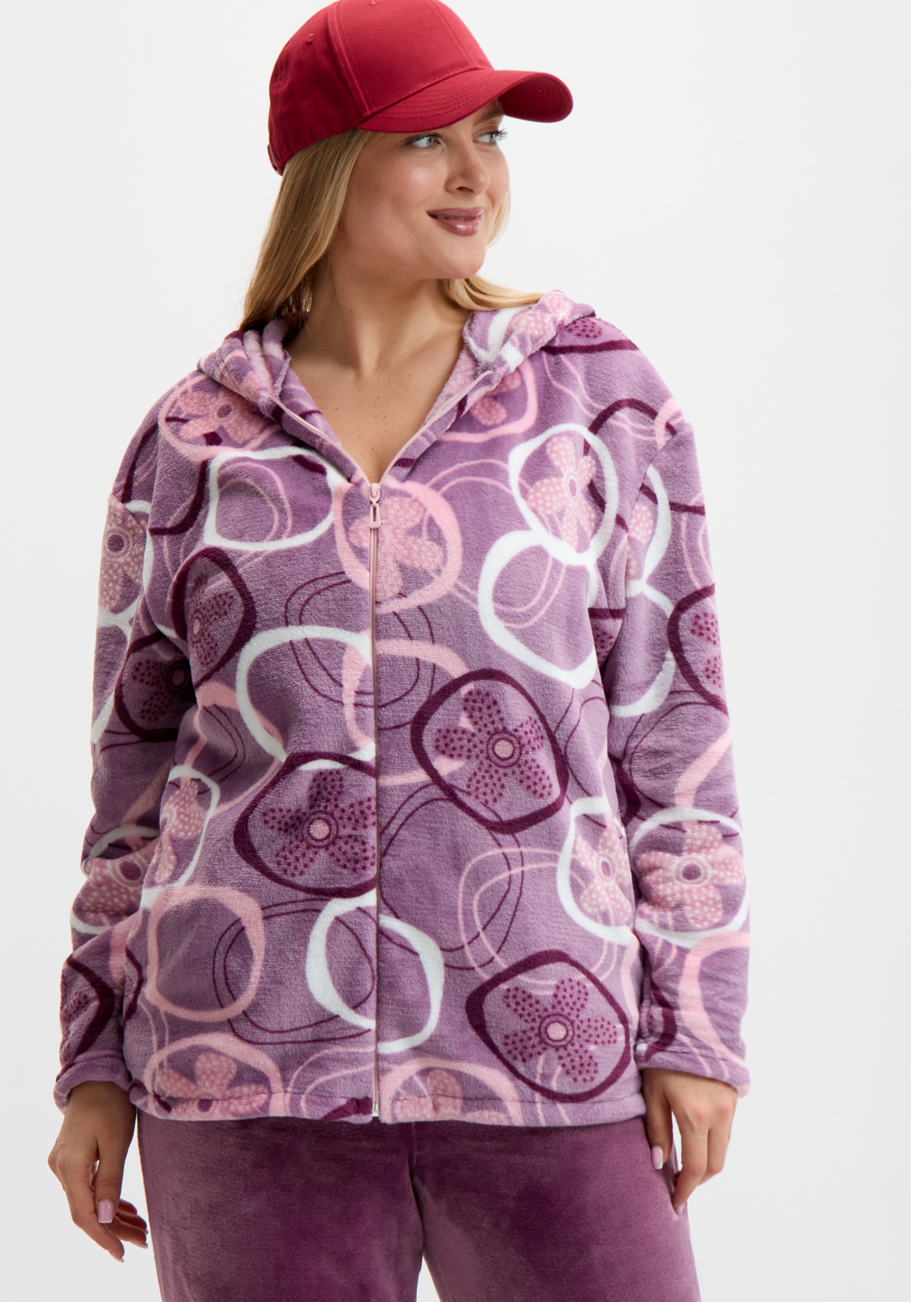 

Толстовка из велсофта на молнии, Фиолетовый