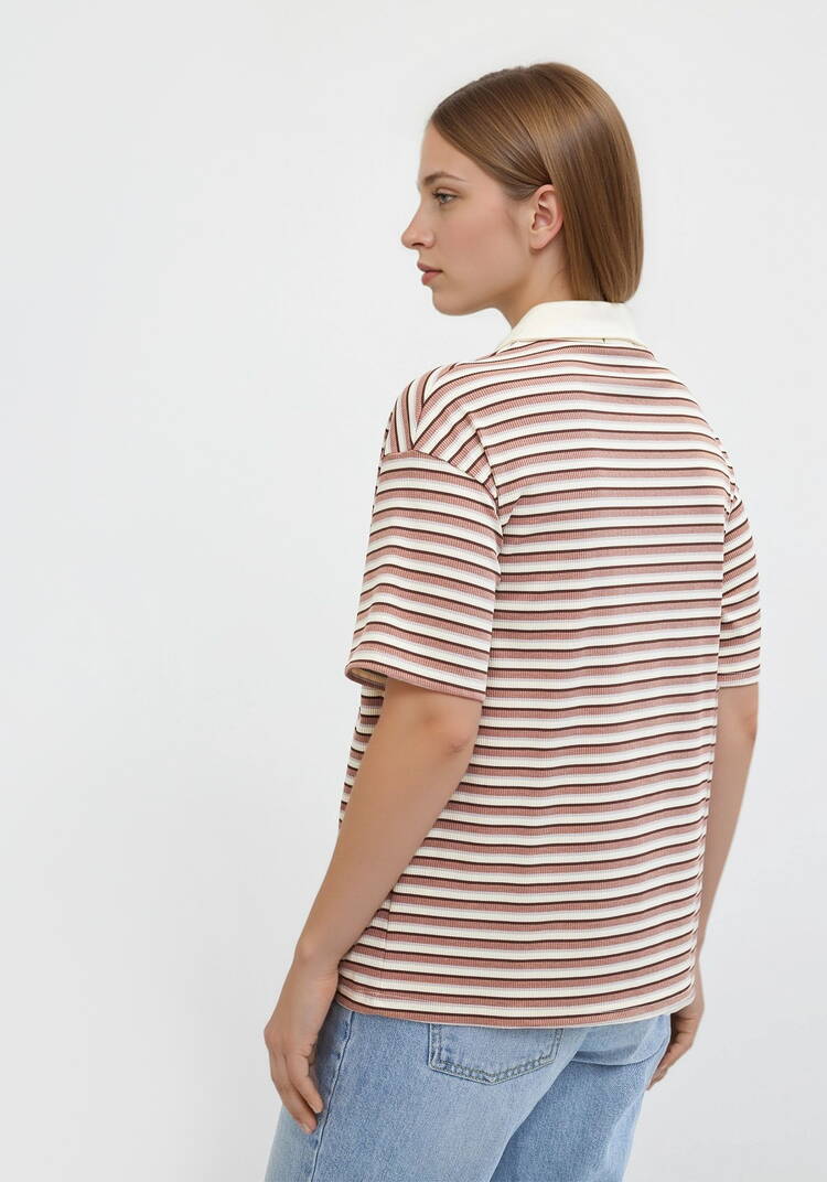 Поло на молнии в полоску шир.  750, рис. 7