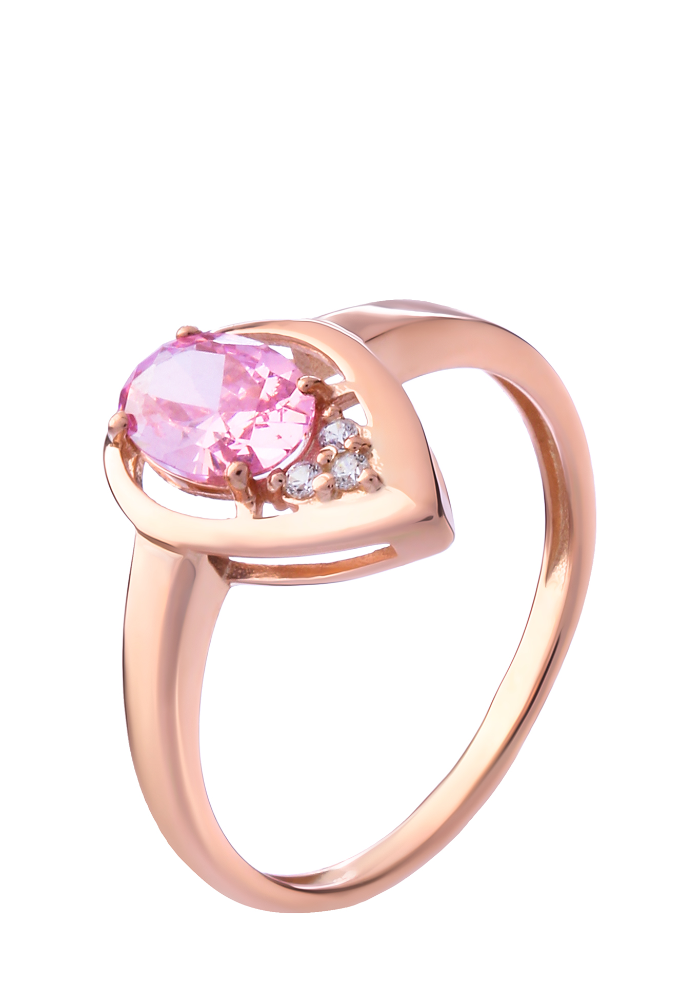 

Серебряное кольцо "Мелодия любви", Розовый