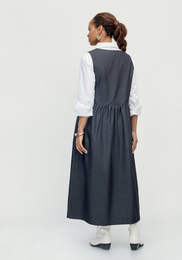 Сарафан оверсайз с отрезной линией талии шир.  580, рис. 3