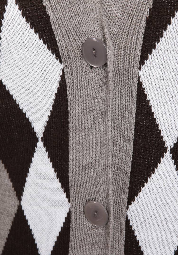 Кардиган вязаный с рисунком ромб шир.  750, рис. 4