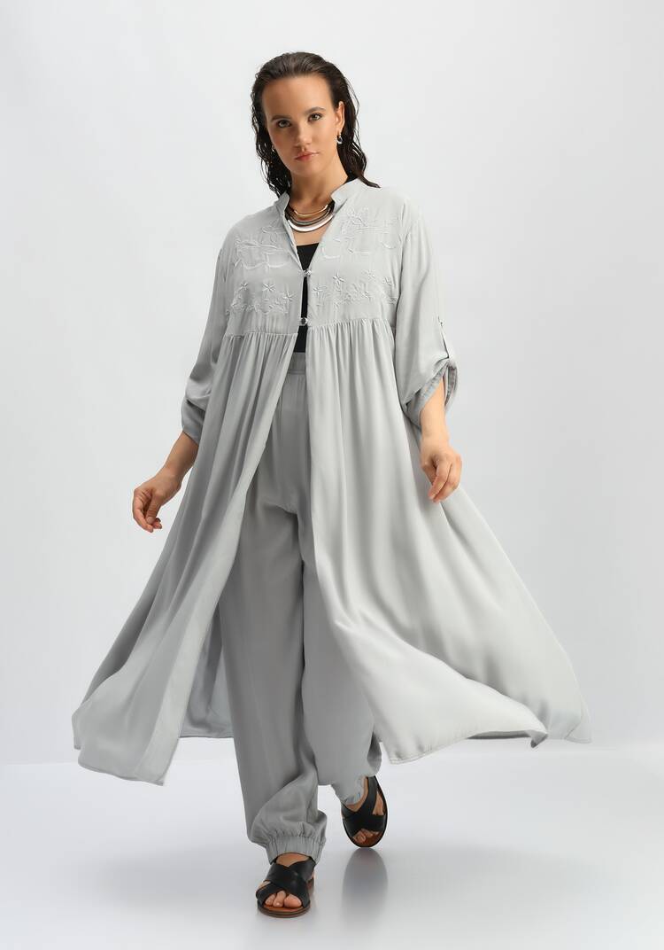 Рубашка удлиненная с вышивкой на кокетке шир.  750, рис. 21