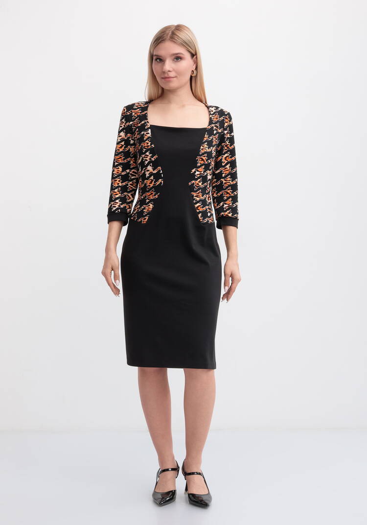 Платье классическое комбинированное из джерси шир.  750, рис. 14