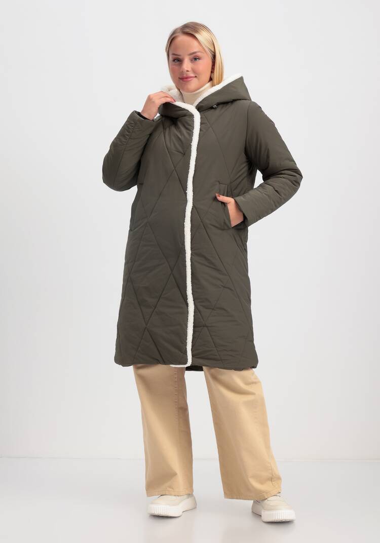 Пальто с меховой опушкой и капюшоном шир.  750, рис. 19