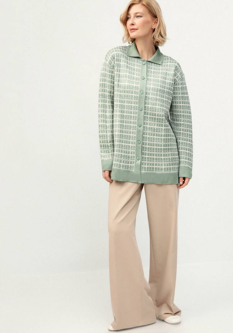 Рубашка-джемпер с отложным воротником клетка шир.  750, рис. 26