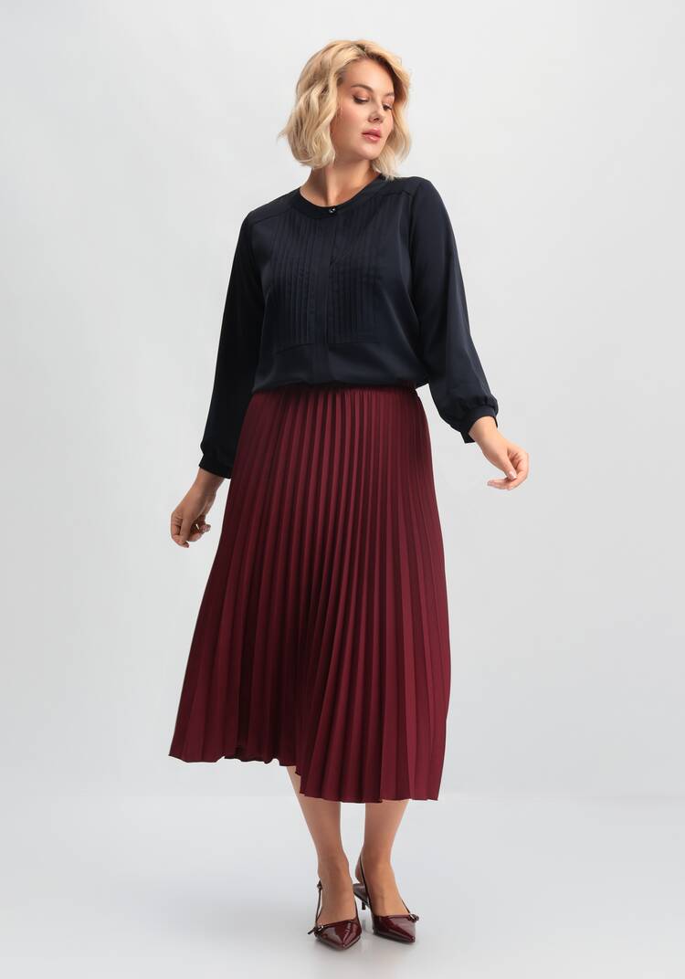 Блуза на пуговицах с декоративными складками шир.  750, рис. 19