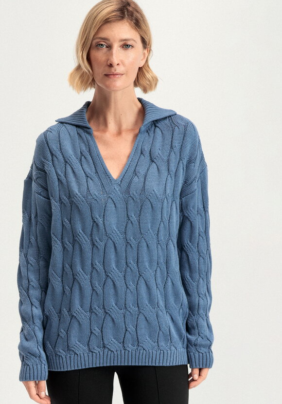 Джемпер с косами и воротником-поло шир.  580, рис. 11