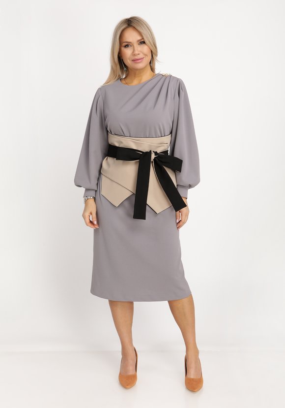 Платье с асимметричными мягкими складками шир.  580, рис. 4