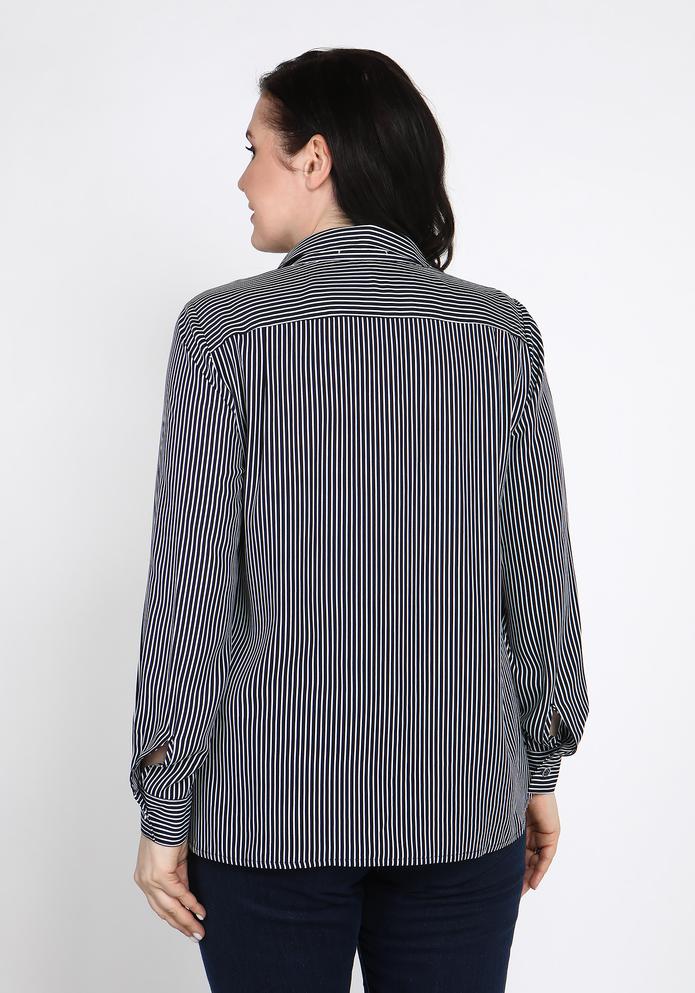 Классическая блуза с длинным рукавом Julia Weber, размер 48, цвет голубой - фото 6