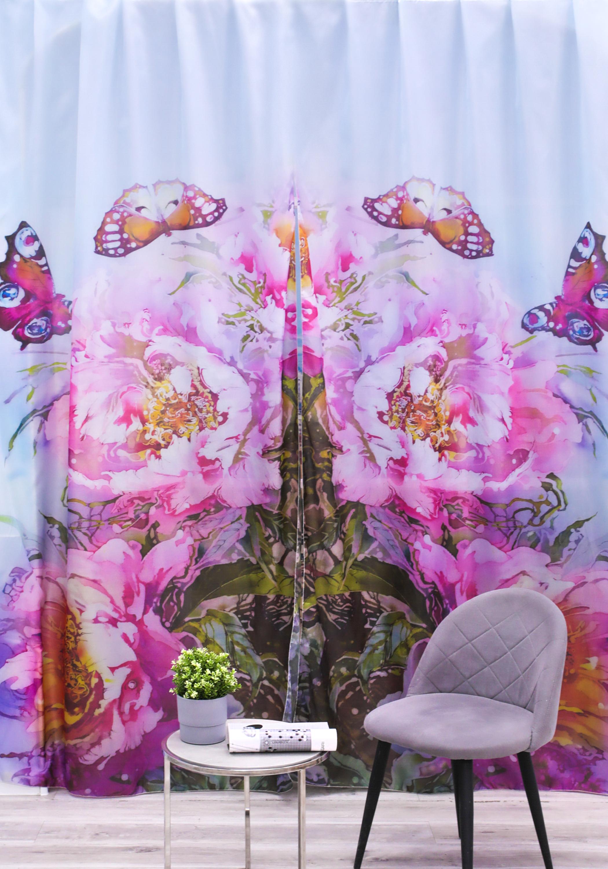 

Тюль "Яркое цветение", Розовый