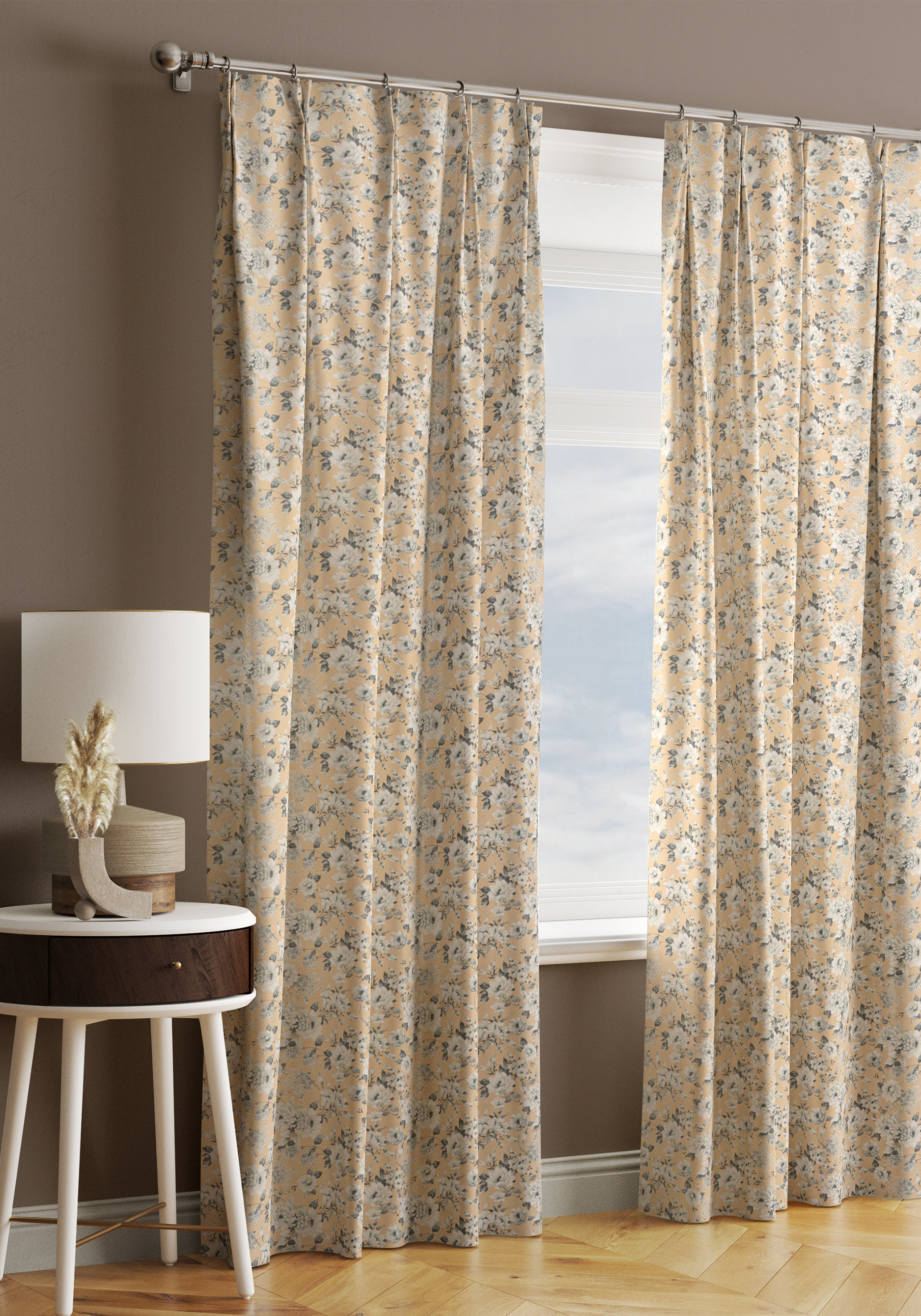 

Портьера "Белый цветок", Серый