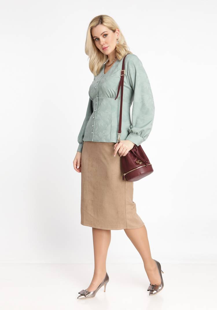 Блузка длинный рукав с утяжкой по талии шир.  750, рис. 12