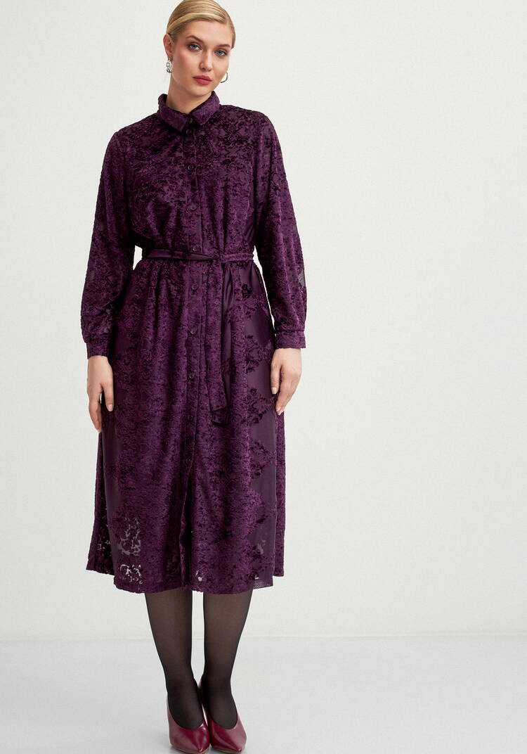 Платье-рубашка с фактурным рисунком шир.  750, рис. 11