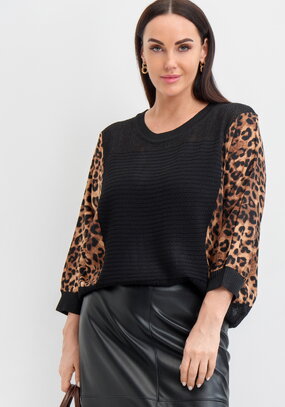 Джемпер Летучая мышь с принтом