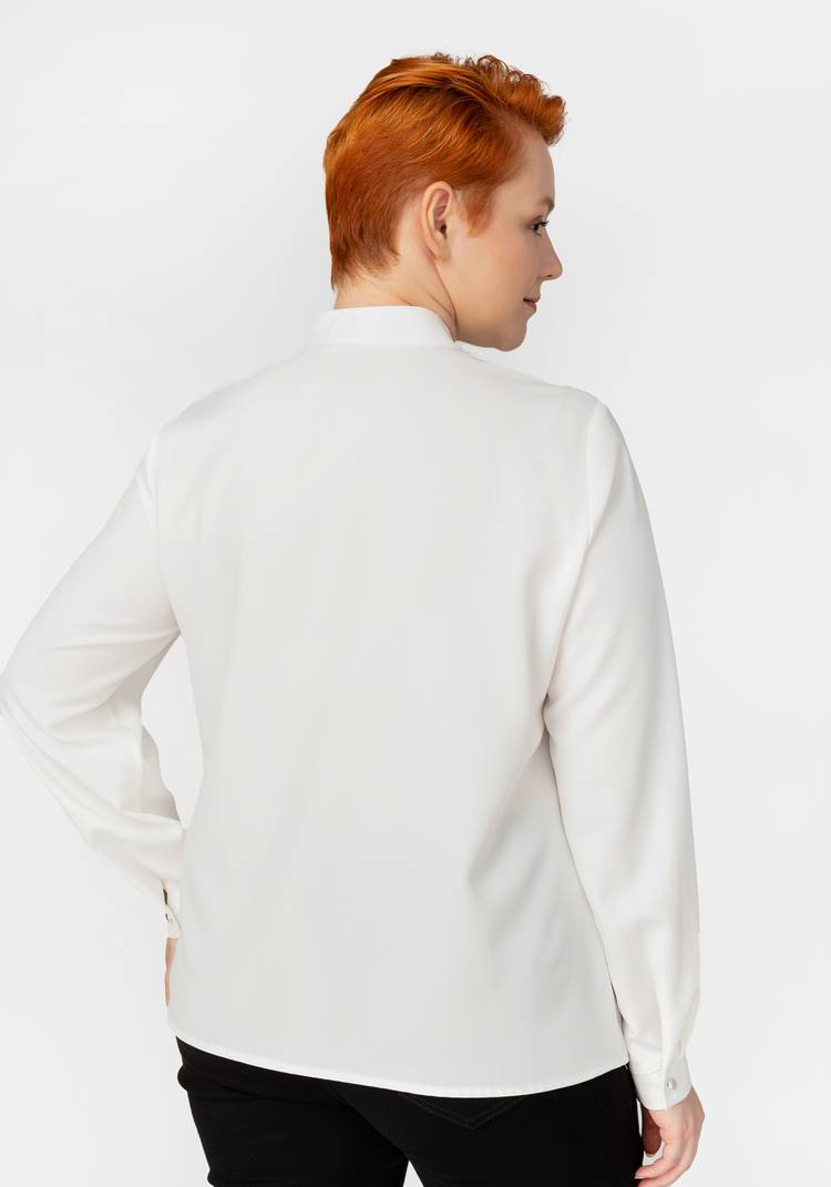 Блуза однотонная с кружевом шир.  750, рис. 2