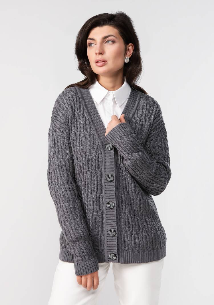 Кардиган удлиненный с объемными косами шир.  750, рис. 12