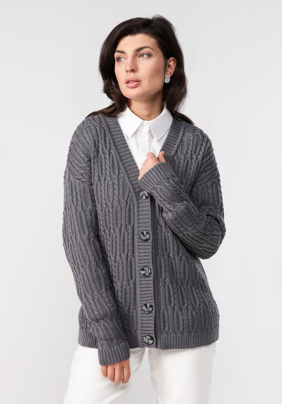 Кардиган удлиненный с объемными косами шир.  580, рис. 12