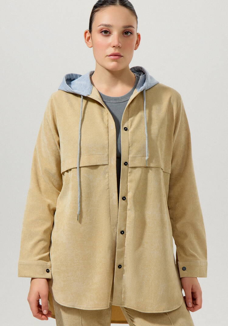 Рубашка из вельвета с капюшоном шир.  750, рис. 6