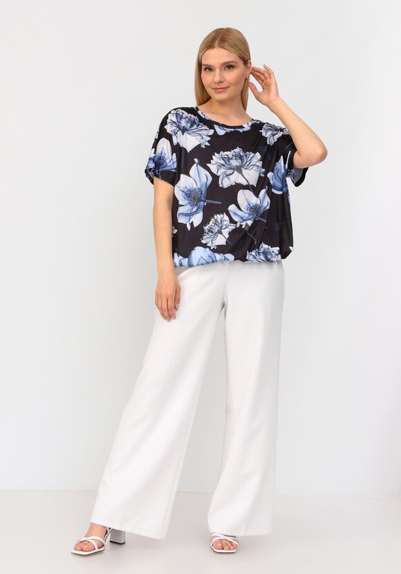 Блуза со стразами и цветочным принтом шир.  580, рис. 17