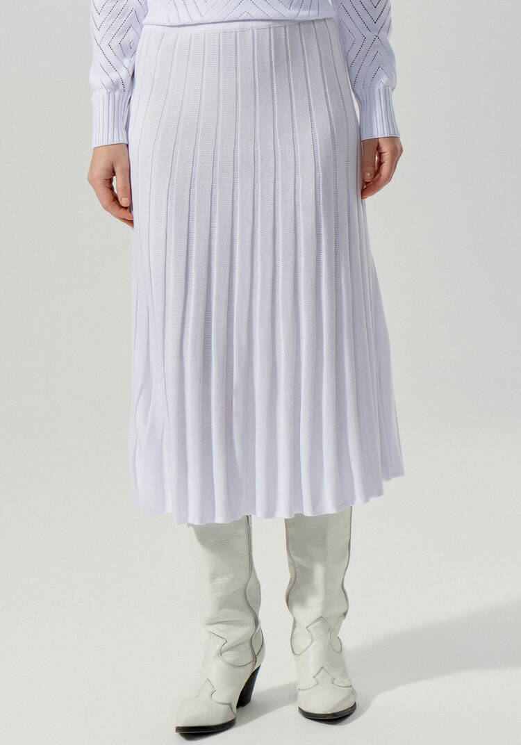 Юбка А-силуэта на резинке с имитацией плиссе шир.  750, рис. 4