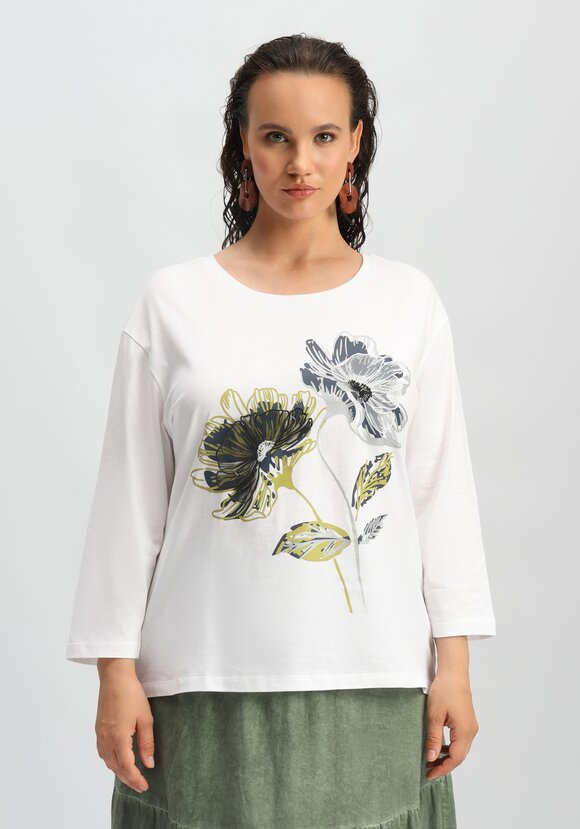 Лонгслив с цветами 3D шир.  580, рис. 4