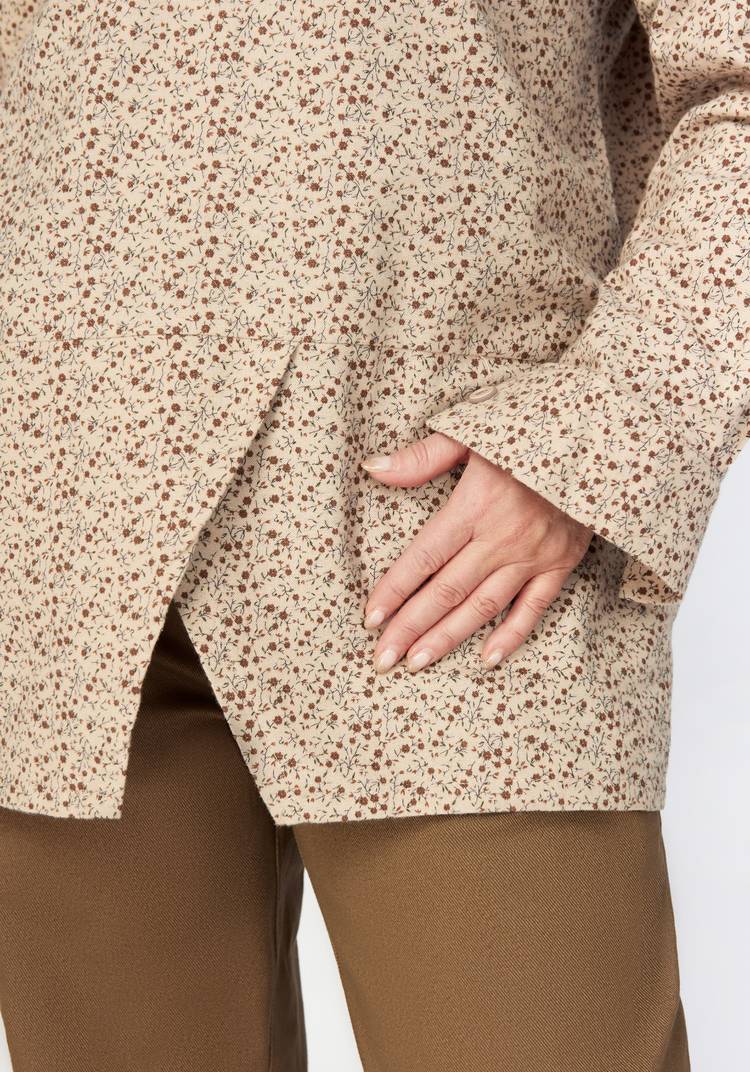 Блуза с цветочным принтом и кокеткой шир.  750, рис. 6