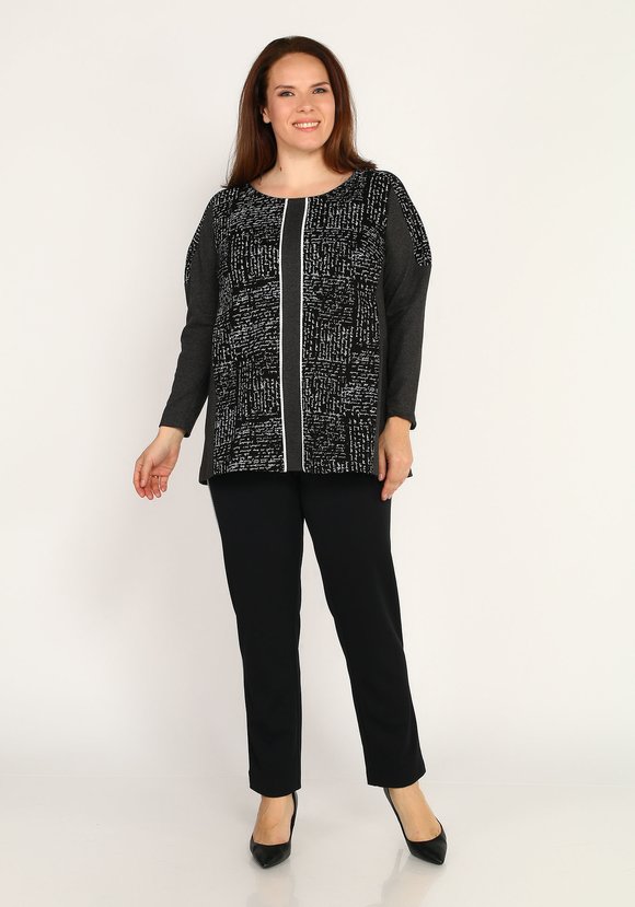 Туника комбинированная с карманами шир.  580, рис. 6