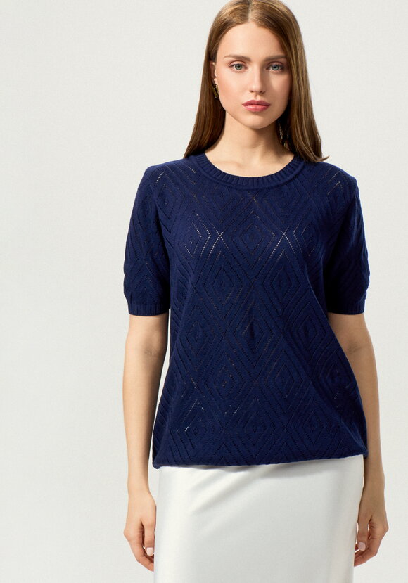 Джемпер с коротким рукавом ажурный шир.  580, рис. 31