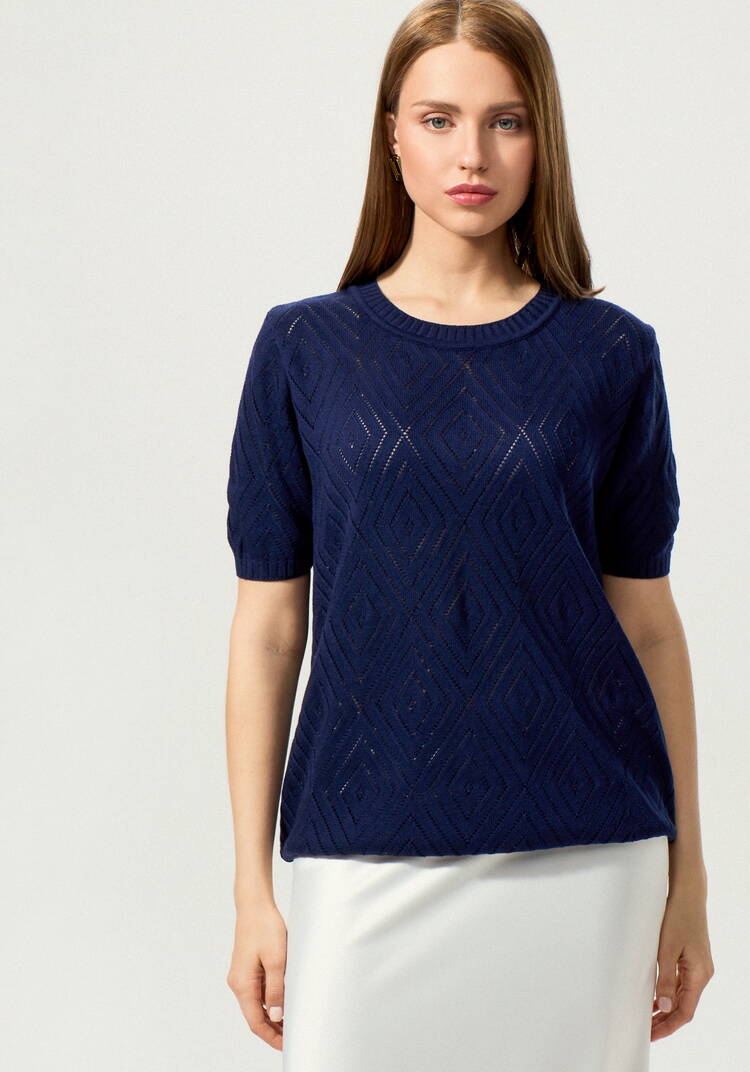 Джемпер с коротким рукавом ажурный шир.  750, рис. 31