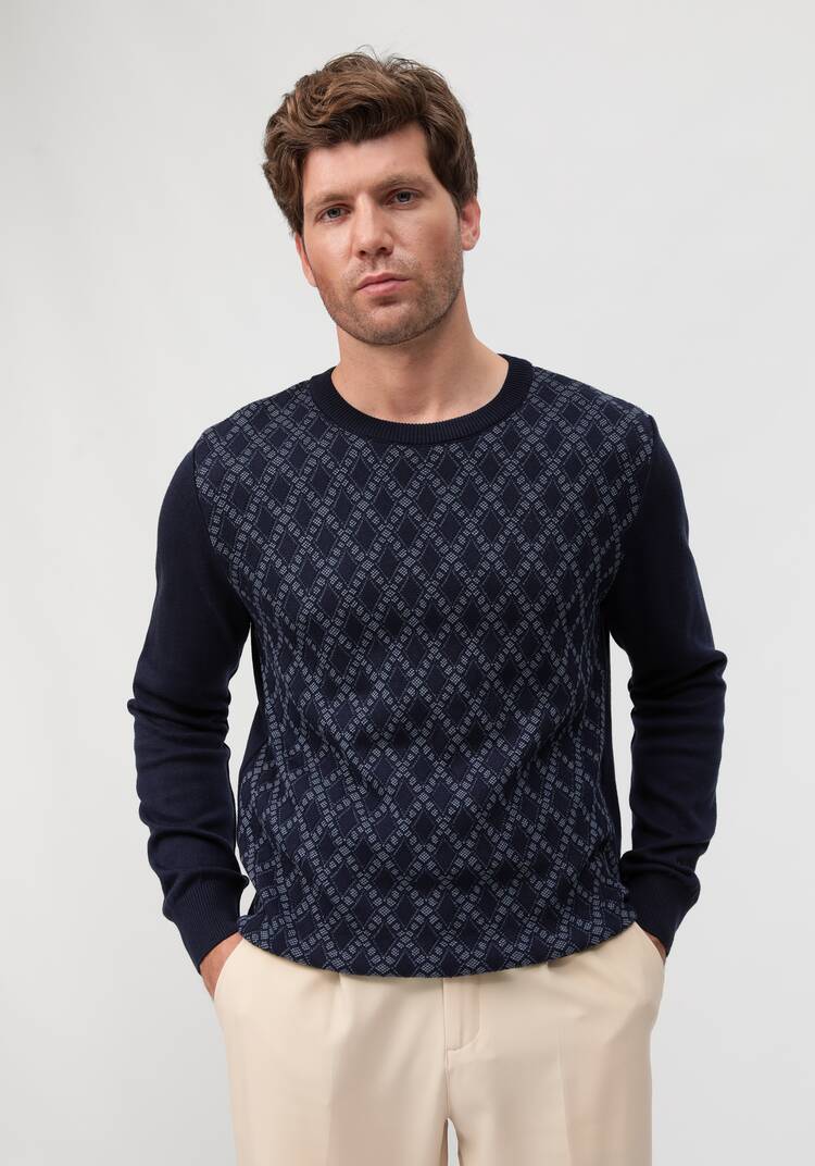 Джемпер в ромб с длинным рукавом шир.  750, рис. 9