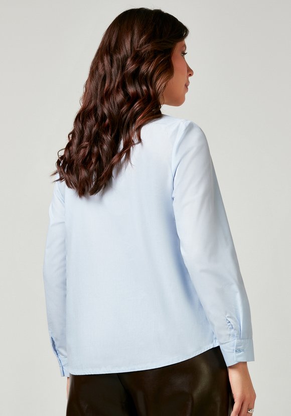 Блуза однотонная на пуговицах шир.  580, рис. 2