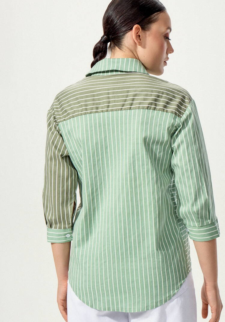 Рубашка в полоску колор-блок шир.  750, рис. 3