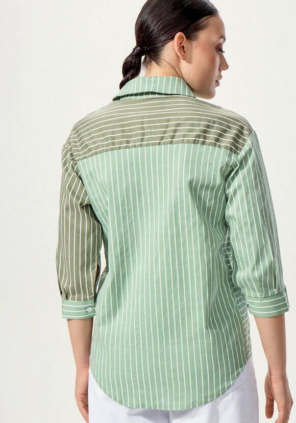 Рубашка в полоску колор-блок шир.  580, рис. 3