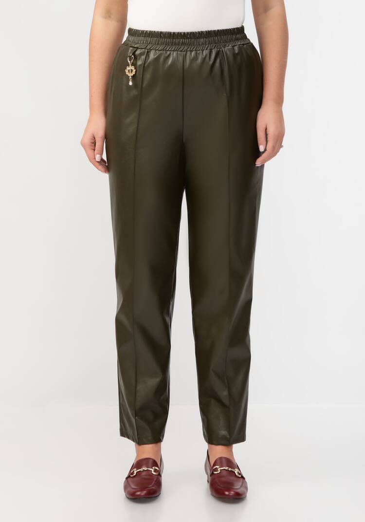 Брюки из экокожи со стрелками шир.  750, рис. 4