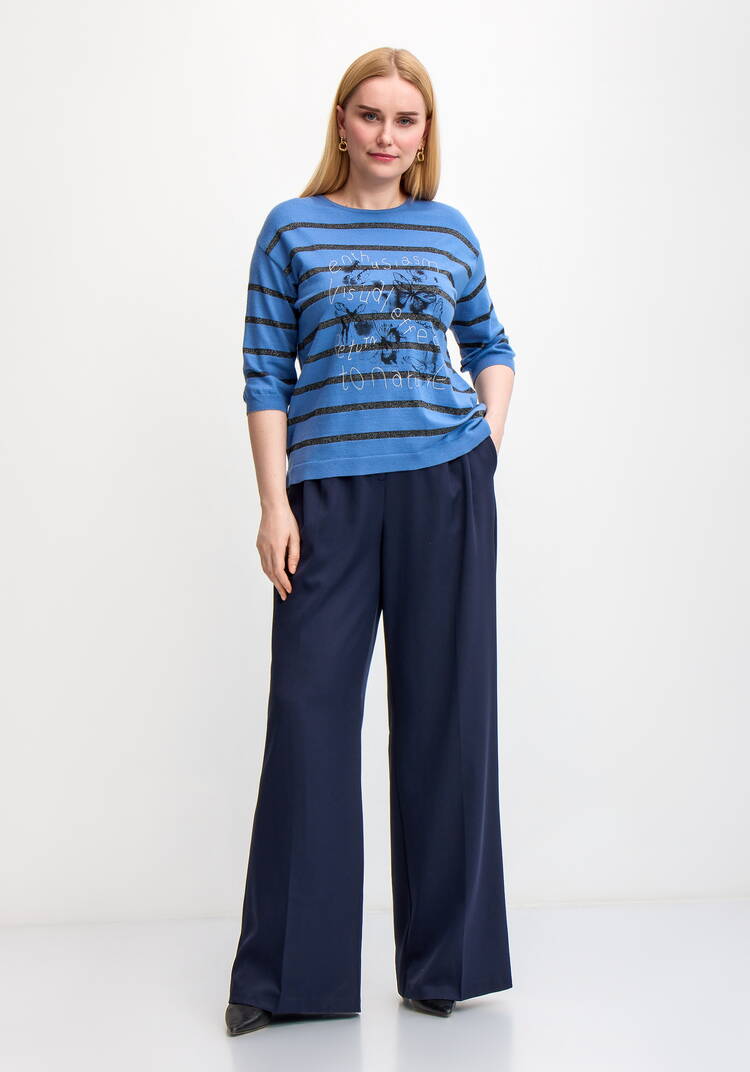 Блуза в полоску с принтом шир.  750, рис. 26